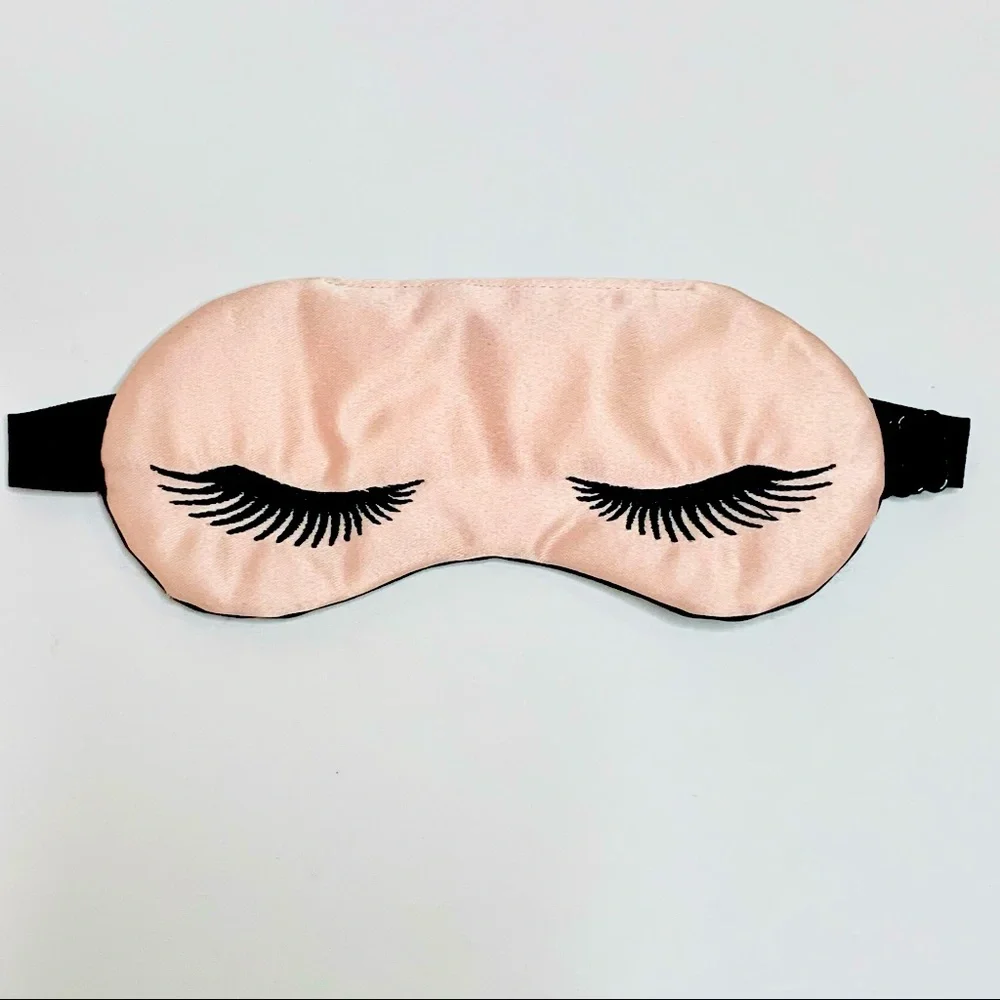 Little Girls’ Blush Pink and Black Silk Sleep Mask 💤 / Eye Mask - NWOT!